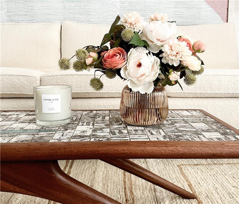Mixed Floral Bouquet in Glass Vase- Diane James Home | Faux Floral Couture Handmade In The USA