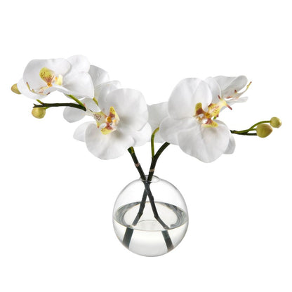 Orchid Blossoms in Glass Bud Vase- Diane James Home | Faux Floral Couture Handmade In The USA