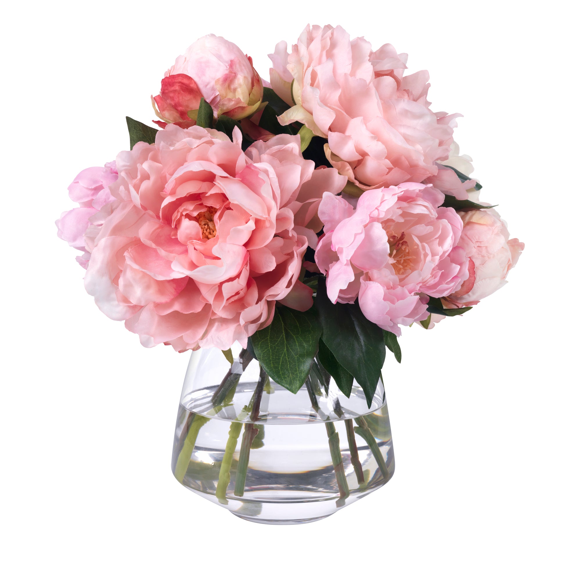 Pink Peonies in Glass Vase- Diane James Home | Faux Floral Couture Handmade In The USA