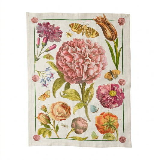 Reprotique Tea Towel - Peony- Diane James Home | Faux Floral Couture Handmade In The USA