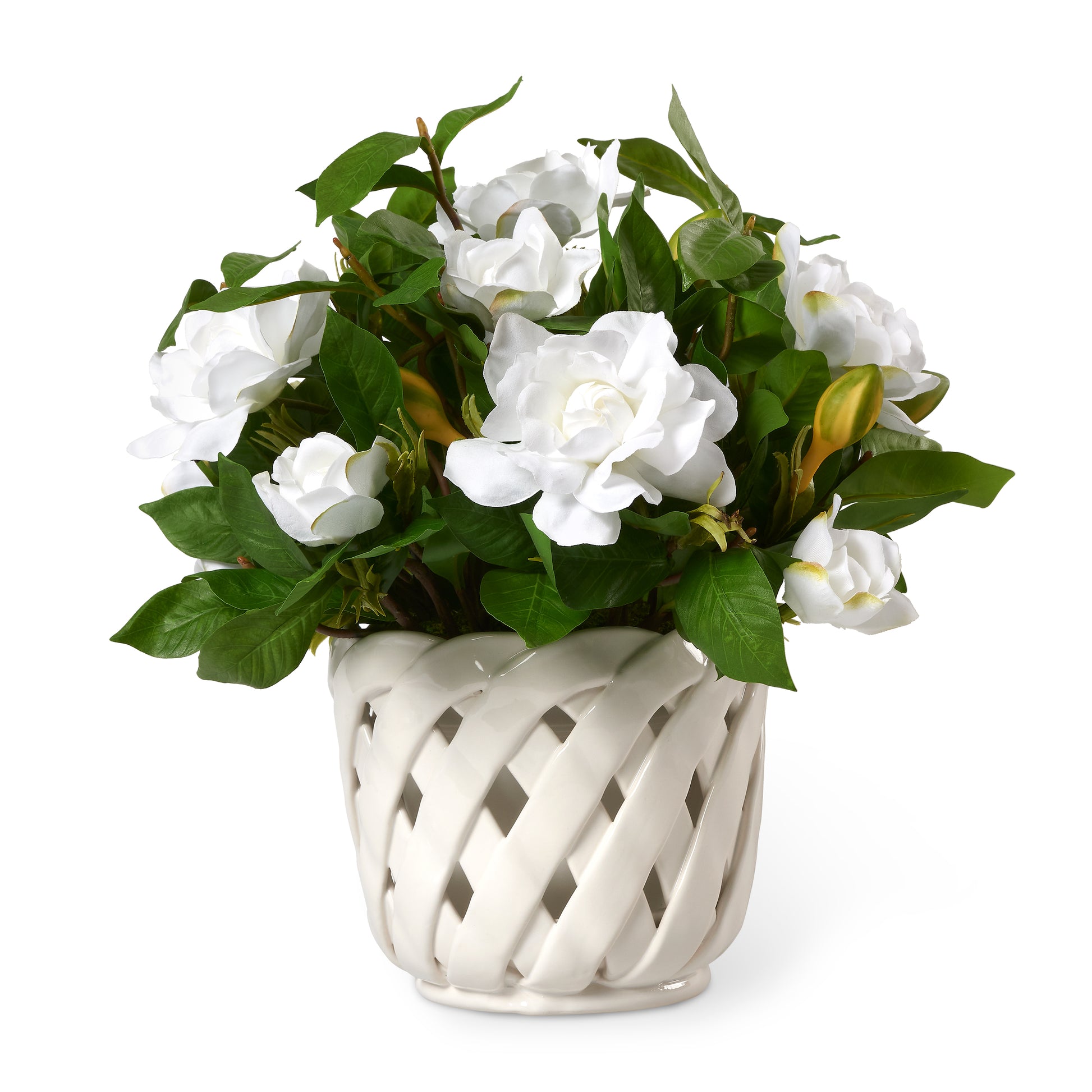 White Gardenias in Aria Vase- Diane James Home | Faux Floral Couture Handmade In The USA