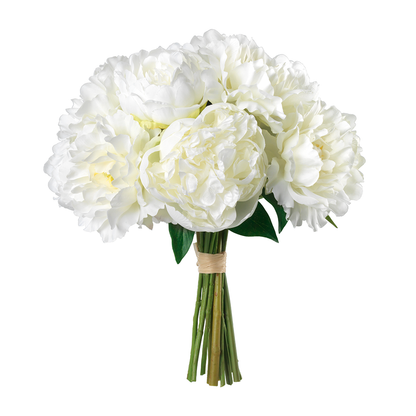 White Peony Bouquet in Calinda Tall Vase- Diane James Home | Faux Floral Couture Handmade In The USA