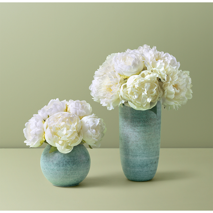 White Peony Bouquet in Calinda Tall Vase- Diane James Home | Faux Floral Couture Handmade In The USA