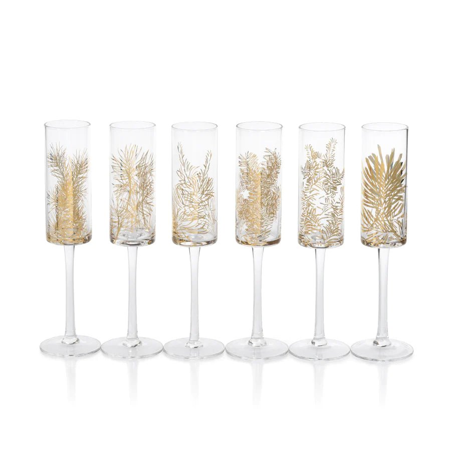 Zodax Golden Fir Celebration Flutes- Diane James Home | Faux Floral Couture Handmade In The USA