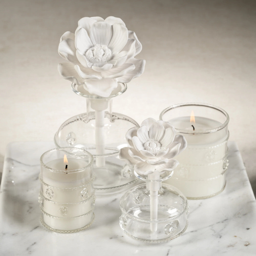 Zodax Grand Casablanca Scented Candle Trio - Water Lotus- Diane James Home | Faux Floral Couture Handmade In The USA