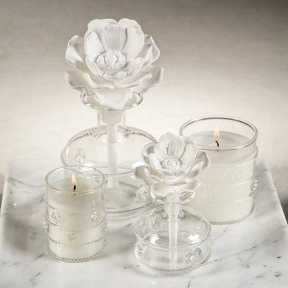 Zodax Grand Casablanca Scented Candle Trio - Water Lotus- Diane James Home | Faux Floral Couture Handmade In The USA