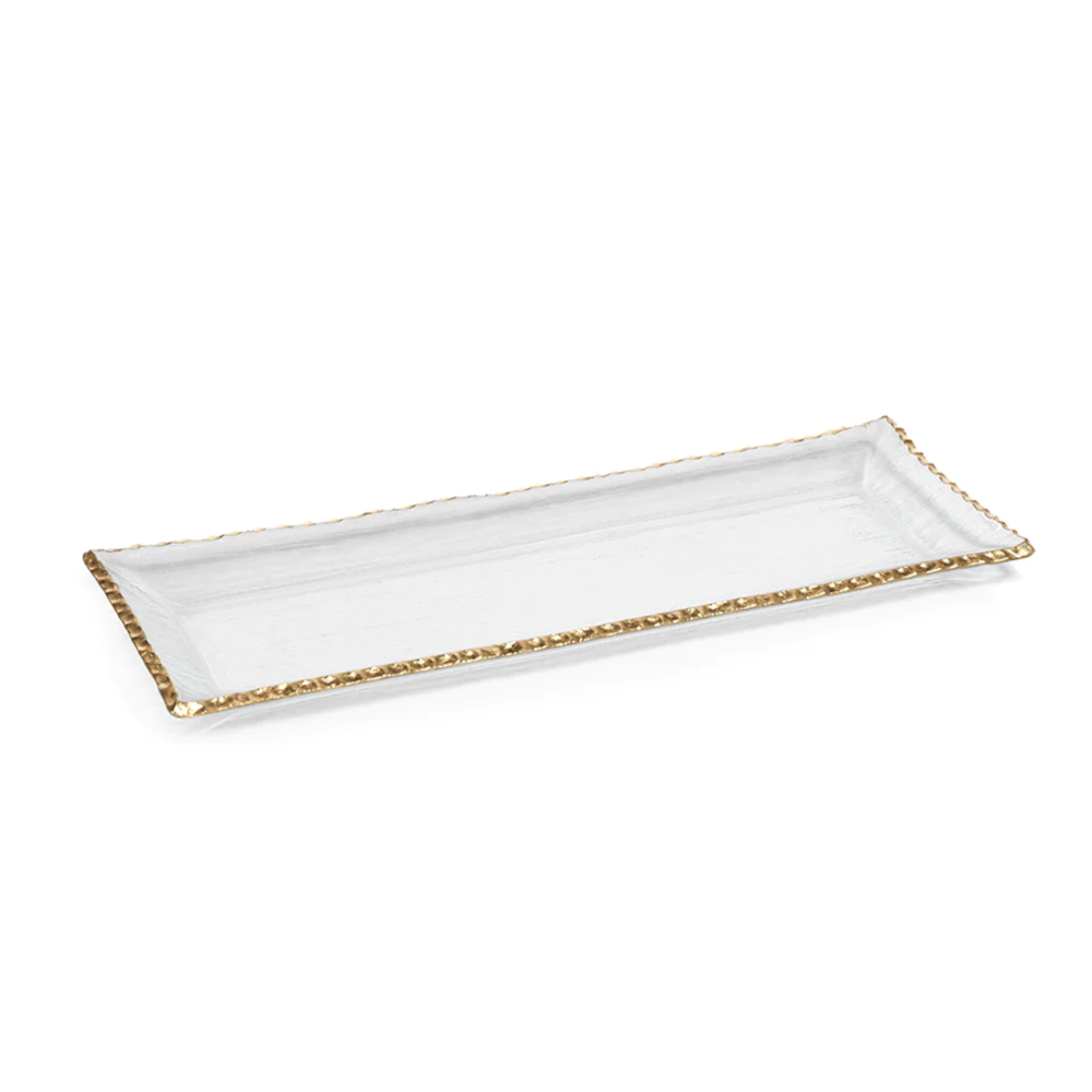 Zodax Jagged Gold Rim Tray- Diane James Home | Faux Floral Couture Handmade In The USA