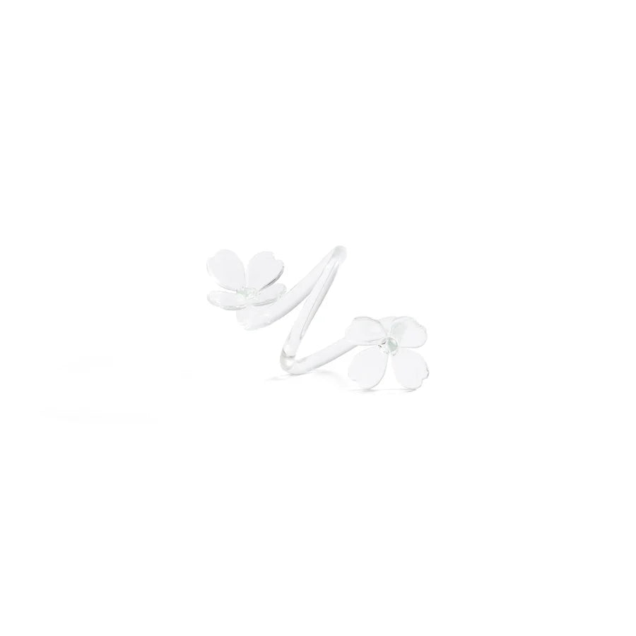 Botanica Glass Flower Napkin Rings, Set of 4 - Clear