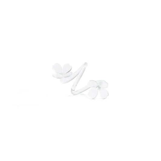Botanica Glass Flower Napkin Rings, Set of 4 - Clear- Diane James Home | Faux Floral Couture Handmade In The USA
