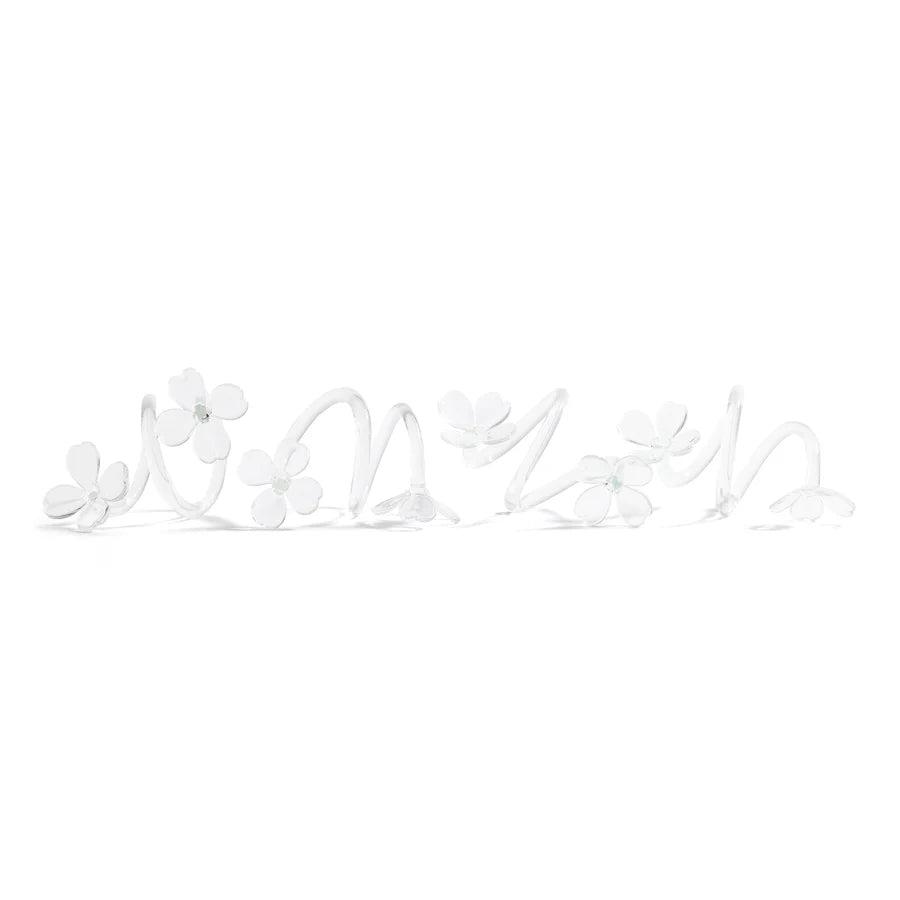 Botanica Glass Flower Napkin Rings, Set of 4 - Clear
