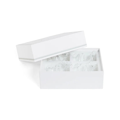 Botanica Glass Flower Napkin Rings, Set of 4 - Clear