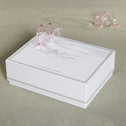 Botanica Glass Flower Napkin Rings, Set of 4 - Pink