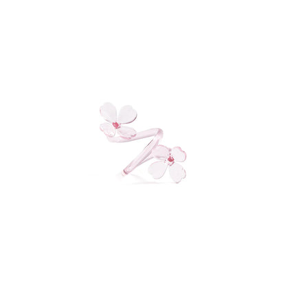 Botanica Glass Flower Napkin Rings, Set of 4 - Pink