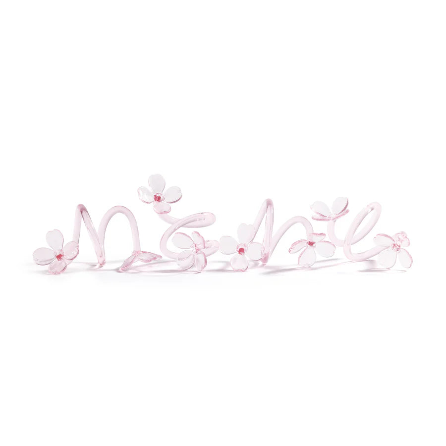 Botanica Glass Flower Napkin Rings, Set of 4 - Pink