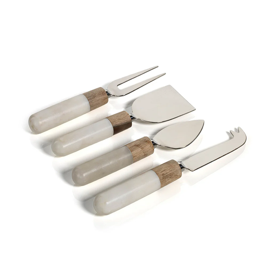 Zodax Marble and Wood Cheese Tool Set