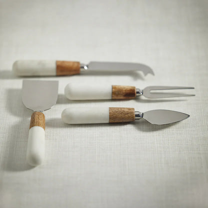Zodax Marble and Wood Cheese Tool Set