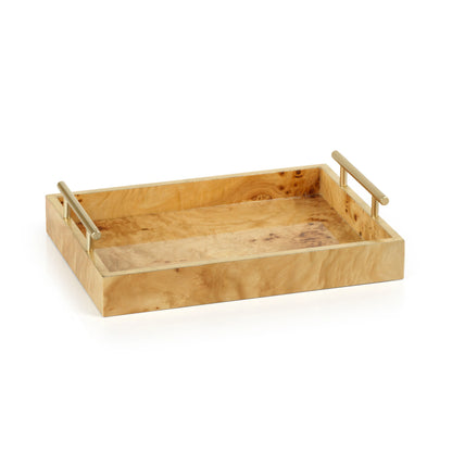 Zodax Leiden Burl Wood All Purpose / Napkin Tray- Diane James Home | Faux Floral Couture Handmade In The USA