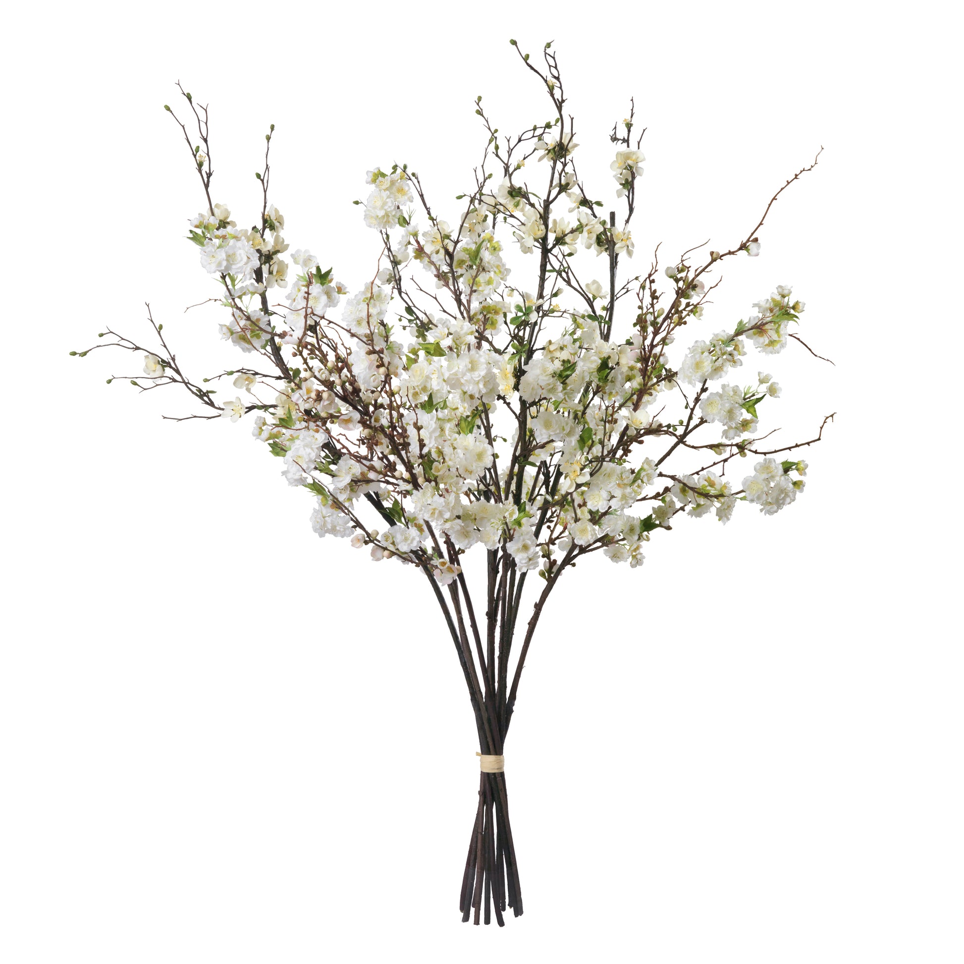 Hand-tied White Cherry and Quince Bouquet- Diane James Home | Faux Floral Couture Handmade In The USA